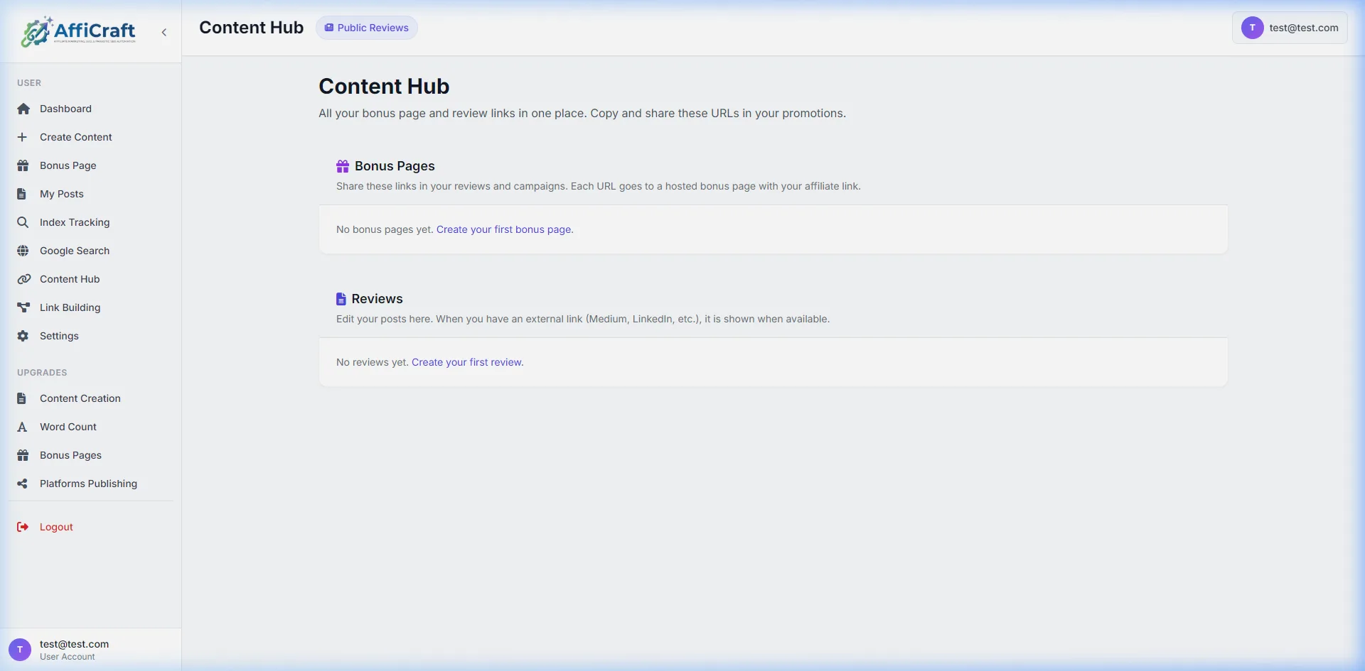 AffiCraft Content Hub